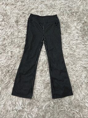 HALARA Black Pinstripe Flared Pants